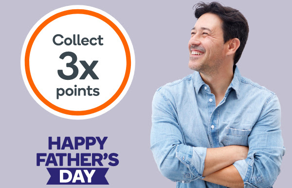 Collect 3x Woolworths Everyday Rewards Points on eGift Cards this Father’s Day