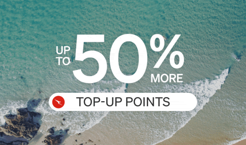 Unlock up to 50% more Qantas Points when you top-up